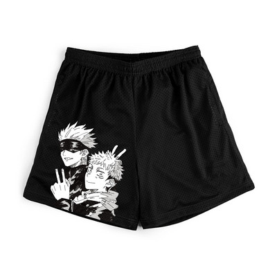 Jujutsu Kaisen Anime rövidnadrágok Férfi Manga Sport rövidnadrágok Gym Fitness Itadori Yuji 3D nyomtatás Gyorsan száradó hálós nagyméretű deszka rövidnadrágok