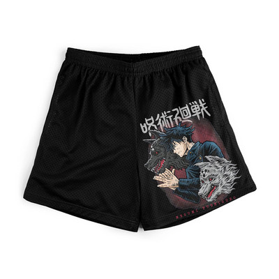 Jujutsu Kaisen Anime rövidnadrágok Férfi Manga Sport rövidnadrágok Gym Fitness Itadori Yuji 3D nyomtatás Gyorsan száradó hálós nagyméretű deszka rövidnadrágok