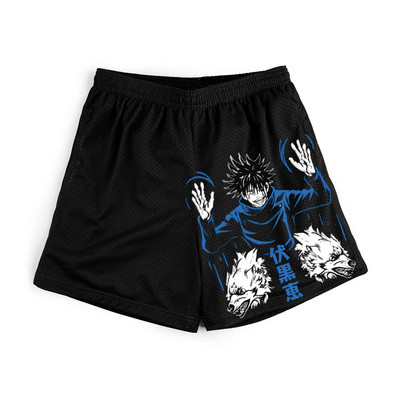 Jujutsu Kaisen Anime rövidnadrágok Férfi Manga Sport rövidnadrágok Gym Fitness Itadori Yuji 3D nyomtatás Gyorsan száradó hálós nagyméretű deszka rövidnadrágok
