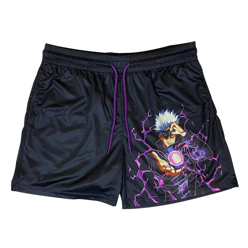 Jujutsu Kaisen Anime rövidnadrágok Férfi Manga Sport rövidnadrágok Gym Fitness Itadori Yuji 3D nyomtatás Gyorsan száradó hálós nagyméretű deszka rövidnadrágok
