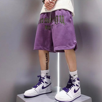 Αμερικανικό κεντημένο σορτς Ανδρικό Καλοκαιρινό Street Hip Hop Loose Trendy Sports Casual ίσιο παντελόνι με πέντε πόδια