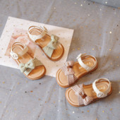 Sandale de vară pentru fete, drăguț oblic, papion, pantofi pentru fetiță, cu toc plat, pantofi prințesă, moda copii, sandale de plajă G03232