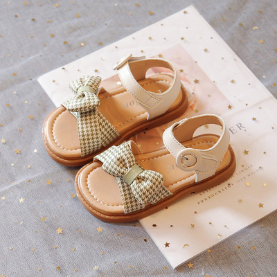 Sandale de vară pentru fete, drăguț oblic, papion, pantofi pentru fetiță, cu toc plat, pantofi prințesă, moda copii, sandale de plajă G03232