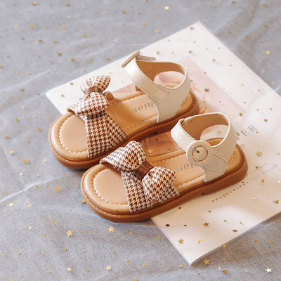 Sandale de vară pentru fete, drăguț oblic, papion, pantofi pentru fetiță, cu toc plat, pantofi prințesă, moda copii, sandale de plajă G03232