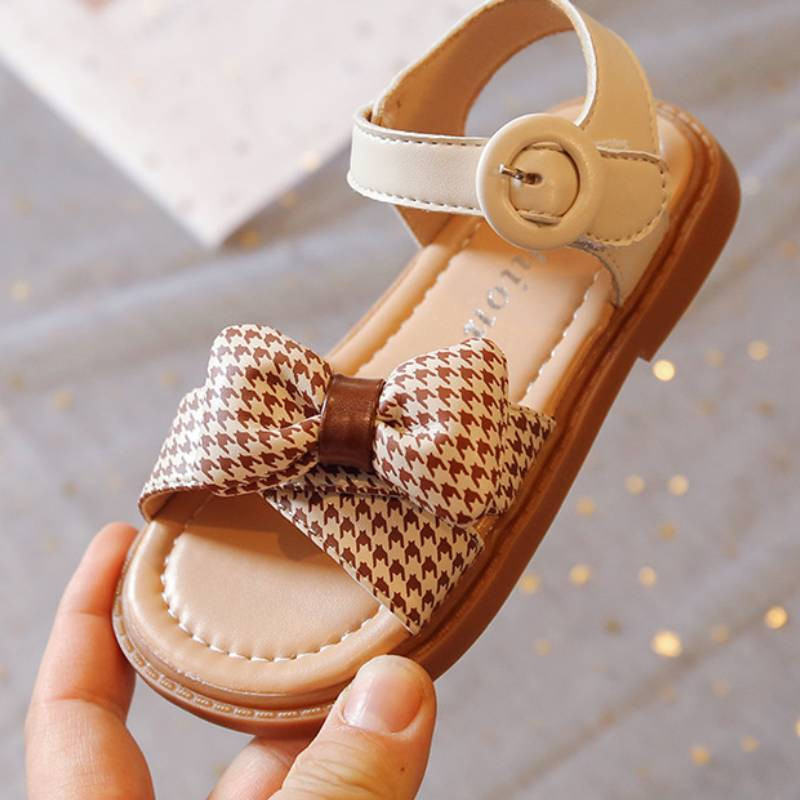 Sandale de vară pentru fete, drăguț oblic, papion, pantofi pentru fetiță, cu toc plat, pantofi prințesă, moda copii, sandale de plajă G03232