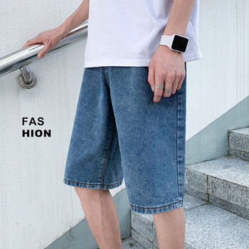 Мъжки къси панталони Solid Plus Size 5XL Summer Baggy Ins Harajuku Denim Short Mens Bottom Harajuku High Street Simple All-match Ulzzang