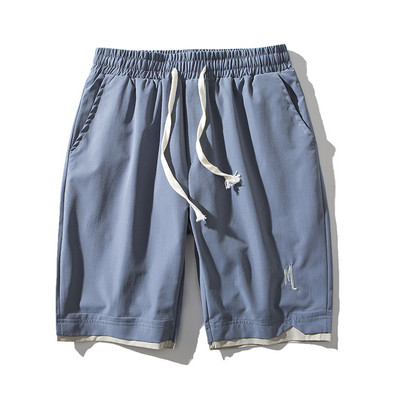 Pantaloni scurți pentru bărbați de vară 2023, pantaloni scurți de sport de baschet, ocazional, pantaloni de plajă, de culoare solidă, la tendință, la uscare rapidă, din mătase, pantaloni scurți de dimensiuni mari