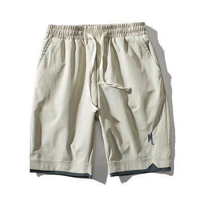 Pantaloni scurți pentru bărbați de vară 2023, pantaloni scurți de sport de baschet, ocazional, pantaloni de plajă, de culoare solidă, la tendință, la uscare rapidă, din mătase, pantaloni scurți de dimensiuni mari