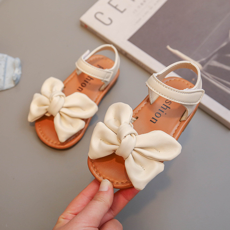 Eleganti pantofi mari cu nod fluture pentru copii Sandale pentru bebelusi cu varf deschis Fete 2023 Vara Noua pantofi casual de plaja petrecere pentru copii G03241