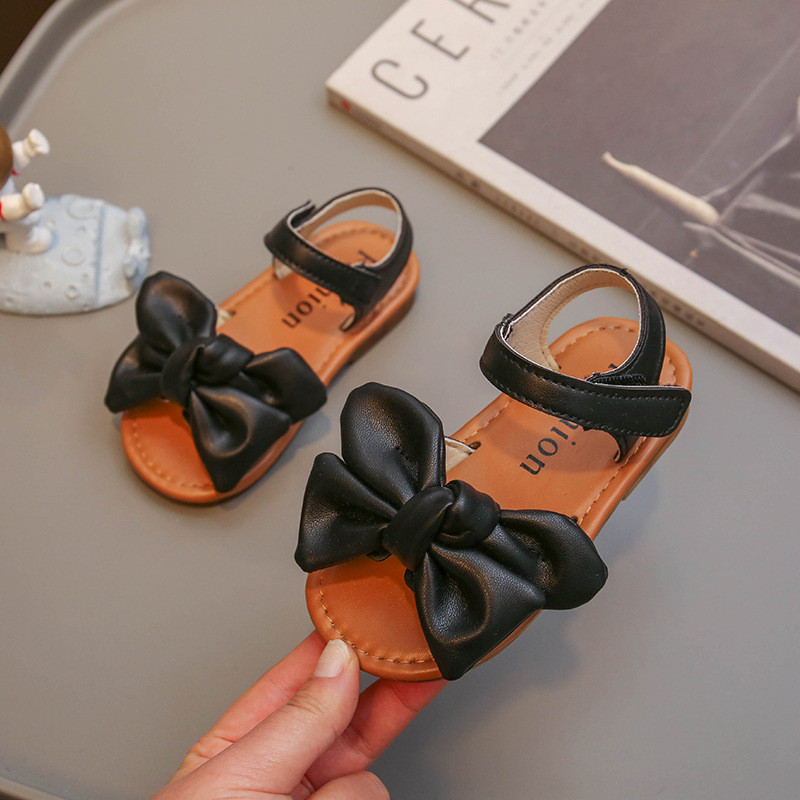 Eleganti pantofi mari cu nod fluture pentru copii Sandale pentru bebelusi cu varf deschis Fete 2023 Vara Noua pantofi casual de plaja petrecere pentru copii G03241