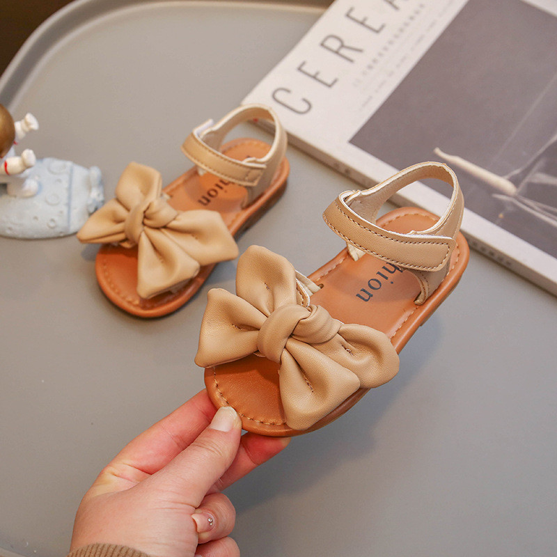 Eleganti pantofi mari cu nod fluture pentru copii Sandale pentru bebelusi cu varf deschis Fete 2023 Vara Noua pantofi casual de plaja petrecere pentru copii G03241