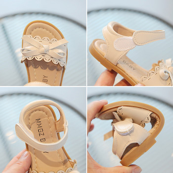 Хубави детски сандали за деца 2023 Класически бебешки сандали за момичета Летни плажни обувки Семпли модни кафяви обувки на принцеса Момиче G04082