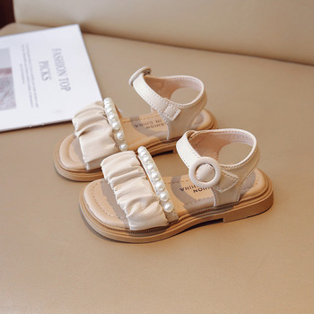 Καλοκαίρι 2023 Παιδικά παπούτσια για κορίτσια Παπούτσια για γαμήλια πάρτι Μόδα με χάντρες με χαμηλά τακούνια Κοριτσίστικα παπούτσια γενεθλίων Επάνω παπούτσια με πλισέ G03304