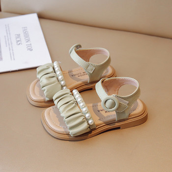 Καλοκαίρι 2023 Παιδικά παπούτσια για κορίτσια Παπούτσια για γαμήλια πάρτι Μόδα με χάντρες με χαμηλά τακούνια Κοριτσίστικα παπούτσια γενεθλίων Επάνω παπούτσια με πλισέ G03304