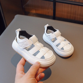 Напълно плоски детски сандали за момичета Детски спортни обувки на платформа Удобни гъвкави плажни сандали за малки момчета Празнични обувки G04174
