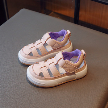Напълно плоски детски сандали за момичета Детски спортни обувки на платформа Удобни гъвкави плажни сандали за малки момчета Празнични обувки G04174