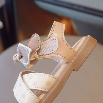 Детски летни обувки с панделка Сладки плажни нехлъзгащи се сандали на точки за бебета Обувки за момичета Училищни меки детски модни сандали G03185