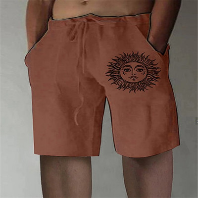 Nauji vyriški medvilniniai lininiai šortai raišteliais trumpos kelnės Vyriškos vasarinės kvėpuojančios vienspalvės lentos kelnės Drabužiai Gatvės apranga S-5XL