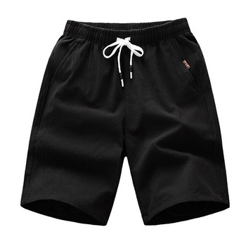 2022 Подплатени памучни ленени летни ежедневни мъжки къси панталони Мъжки панталони Bermuda Дишащи плажни панталони Boardshorts Мъжки спортни панталони