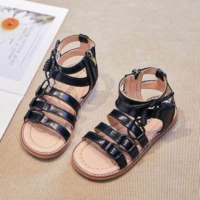 Sandale gladiator pentru fete de vară pentru copii, cu bretele încrucișate, prințesă, pantofi moi, anti-alunecare, respirabile, sandale pentru copii G05064