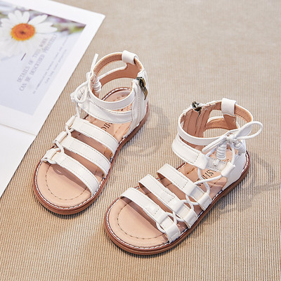 Sandale gladiator pentru fete de vară pentru copii, cu bretele încrucișate, prințesă, pantofi moi, anti-alunecare, respirabile, sandale pentru copii G05064