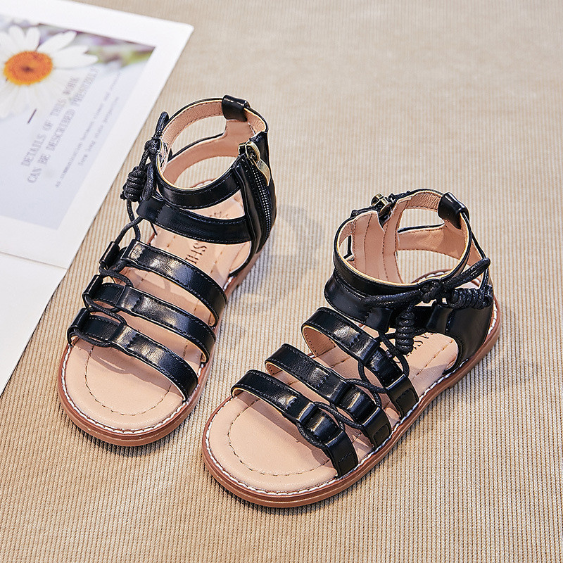 Sandale gladiator pentru fete de vară pentru copii, cu bretele încrucișate, prințesă, pantofi moi, anti-alunecare, respirabile, sandale pentru copii G05064