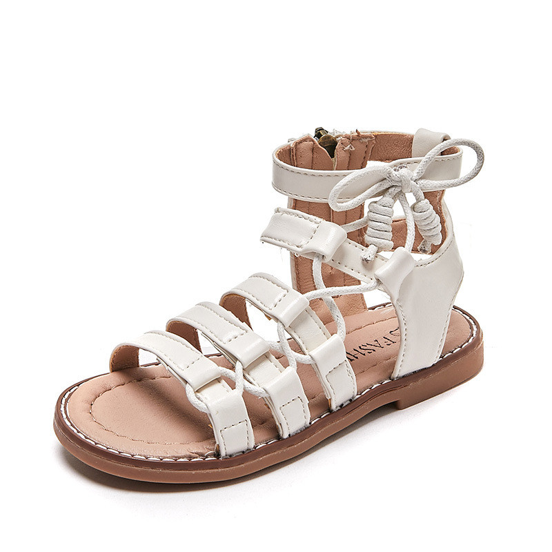 Sandale gladiator pentru fete de vară pentru copii, cu bretele încrucișate, prințesă, pantofi moi, anti-alunecare, respirabile, sandale pentru copii G05064