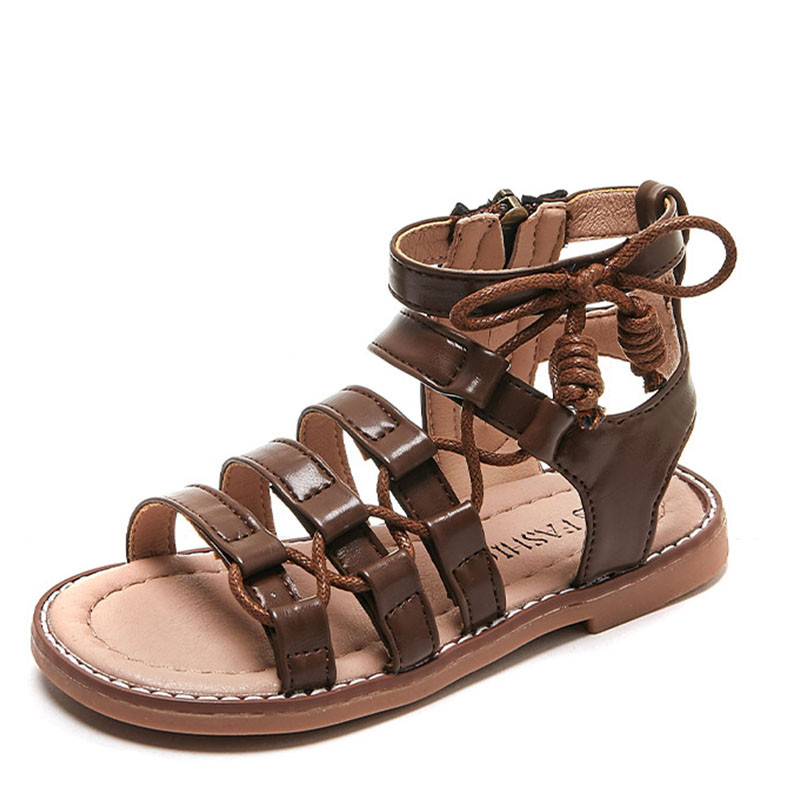 Sandale gladiator pentru fete de vară pentru copii, cu bretele încrucișate, prințesă, pantofi moi, anti-alunecare, respirabile, sandale pentru copii G05064