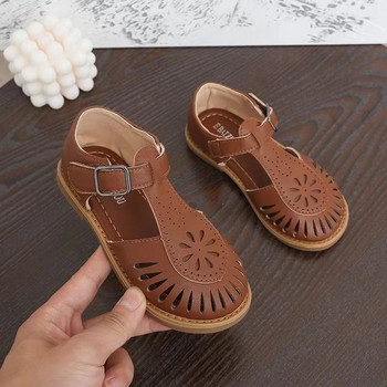 Нови сандали за момичета Детски обувки с кухи меки подметки Издълбани модни обувки за принцеса Плажни обувки Горещи изрезки Принцеса