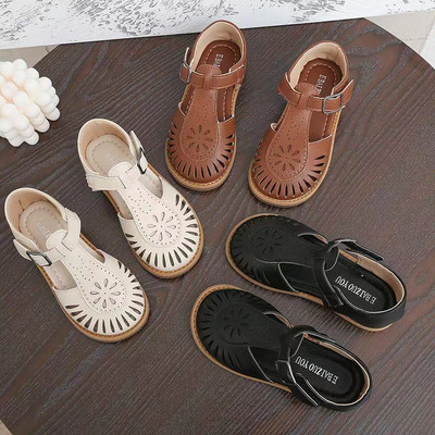 Girls New Sandals Children`s Hollow Soft Sole Shoes Carved Fashion Princess Shoes Beach Shoes Hot Cut-outs Princess