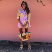 Καλοκαιρινή αθλητική φόρμα High street Γυναικεία σορτς Σετ ριγέ μακρυμάνικο ρετρό μπλουζάκια Μίνι ψηλόμεσο σετ δύο τεμαχίων