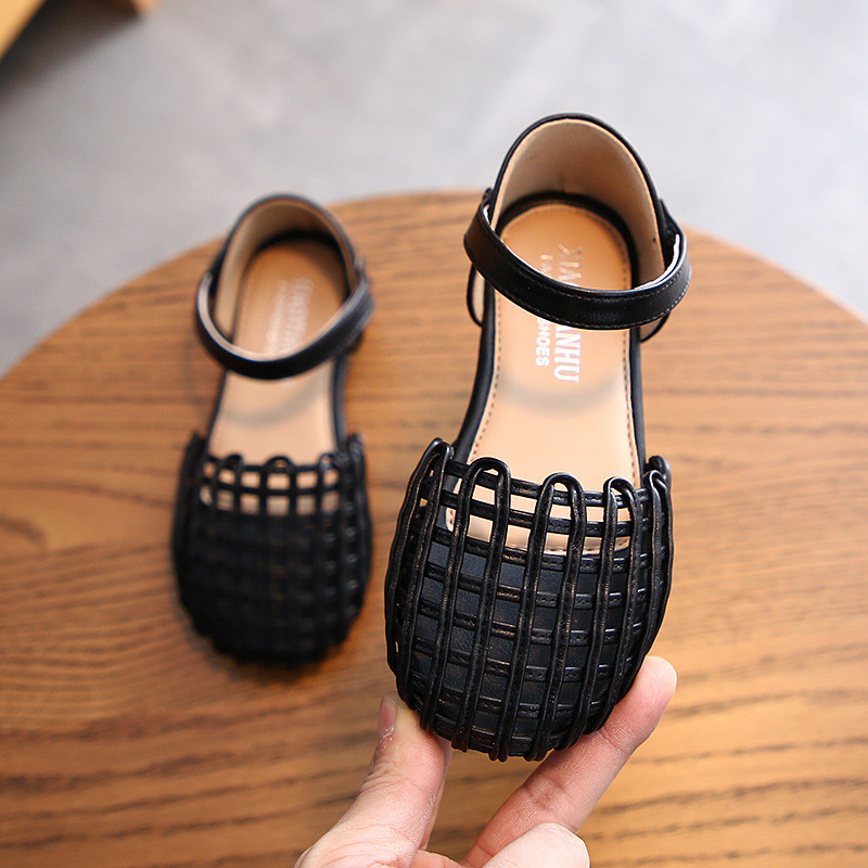 Sandale pentru fete Vară Nou 1-12 ani Bebeluși Copii Sandale cu talpă moale țesute cu vârfuri închise Copii Fete Pantofi cu goluri prințesă