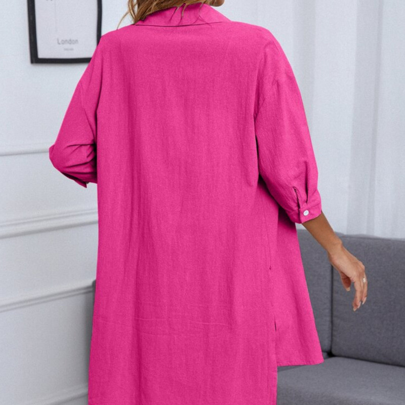 Masszív, laza irodai szett, női, alkalmi, 2 részes készletek, divatos női hajtóka, egysoros, 3/4 ujjú ing és húzózsinóros rövid öltöny