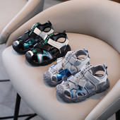 2023 Klasične crne sive sandale za dječake Ljetne sportske cipele s izrezima Dječje vanjske vrtove Zgodne dječje cipele G04171