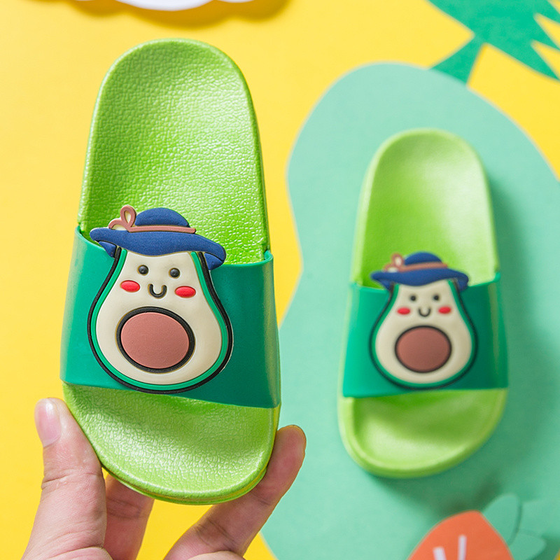 Jauki ķiršu bērnu čības, augļu stils, vasaras modes komforts, neslīdoši, gaiši bērnu apavi ikdienas lietošanai mājās, vannas istabas čības