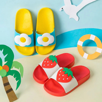 Нови анимационни чехли Fruit Strawberry Детски чехли Неплъзгащи се домашни домашни обувки Удобни нехлъзгащи се обувки за баня