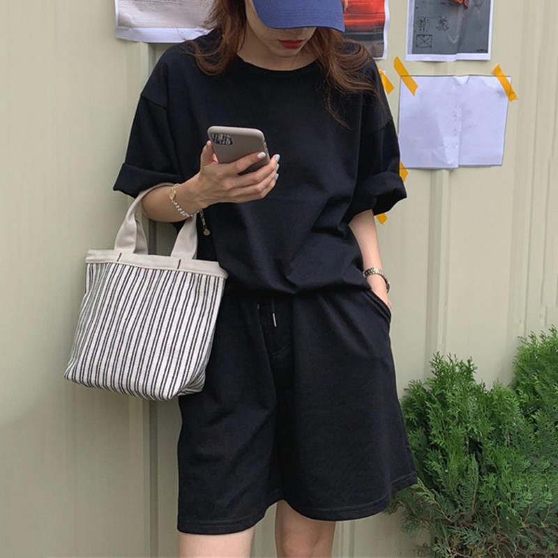 Καλοκαιρινή αθλητική φόρμα Γυναικεία Ρούχα 2 τμχ/Σετ Γυναικεία T-shirt Σορτς Σετ φαρδιά μανίκια τρία τέταρτα Sportwear Gym Lady