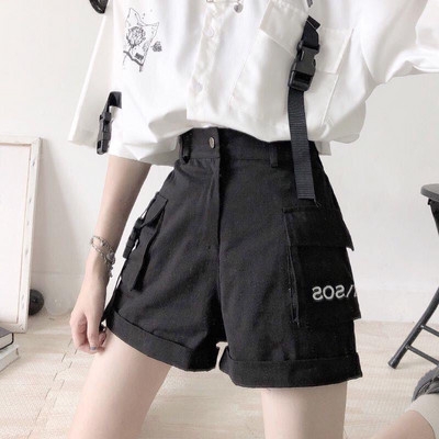 Japanski dvodijelni set za žene kratkih rukava Bijela košulja Široki kombinezoni Kratko odijelo Roupas Femme Modni ljetni Y2k kompleti