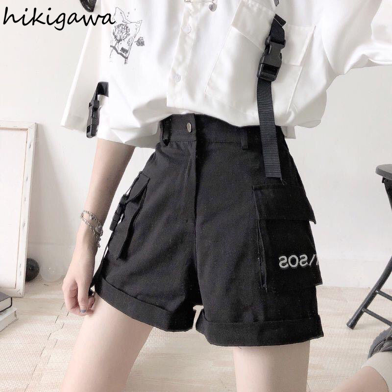 Japanski dvodijelni set za žene kratkih rukava Bijela košulja Široki kombinezoni Kratko odijelo Roupas Femme Modni ljetni Y2k kompleti