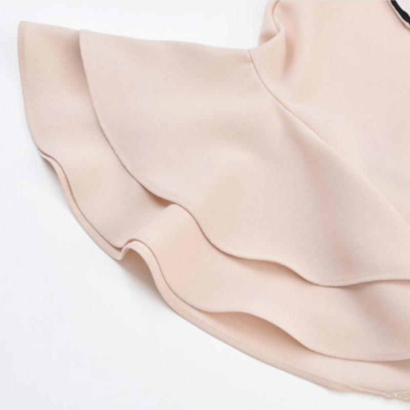 Ženski kompleti, dvodijelni, šifon s V-izrezom, široki rukavi, dugmad na vezanje, visoki struk, ležerni, elegantni, uredski, ženski, elegantni, jednostavni, moderni