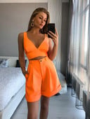 Szexi ruhák, rövidnadrág szettek, női 2022. nyár, alkalmi strand, ujjatlan, hát nélküli masniszíj Crop top rövid öltönyök, kétrészes női szett