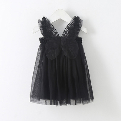 Noua vara pentru copii Rochie fetita Fasole Pasta Culoare Gri Albastru Rosu Alb Roz Fluture Fără mâneci Ballet Dance Performance Dress E20992