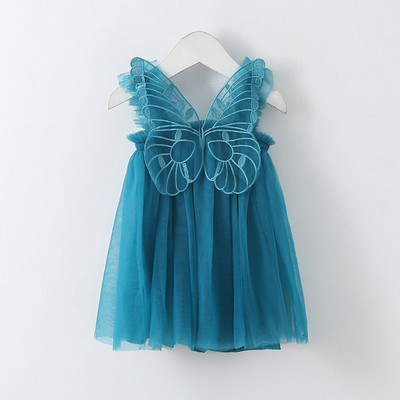 Noua vara pentru copii Rochie fetita Fasole Pasta Culoare Gri Albastru Rosu Alb Roz Fluture Fără mâneci Ballet Dance Performance Dress E20992