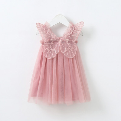 Noua vara pentru copii Rochie fetita Fasole Pasta Culoare Gri Albastru Rosu Alb Roz Fluture Fără mâneci Ballet Dance Performance Dress E20992
