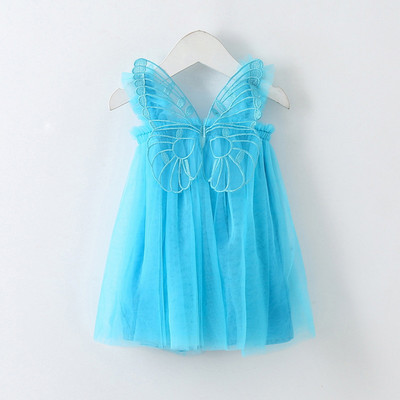 Noua vara pentru copii Rochie fetita Fasole Pasta Culoare Gri Albastru Rosu Alb Roz Fluture Fără mâneci Ballet Dance Performance Dress E20992
