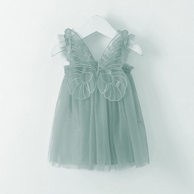 Noua vara pentru copii Rochie fetita Fasole Pasta Culoare Gri Albastru Rosu Alb Roz Fluture Fără mâneci Ballet Dance Performance Dress E20992