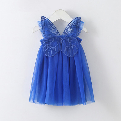 Noua vara pentru copii Rochie fetita Fasole Pasta Culoare Gri Albastru Rosu Alb Roz Fluture Fără mâneci Ballet Dance Performance Dress E20992