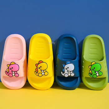 1-5Y Качествени сладки детски чехли Динозавър Бебешки домашни чехли Детски дишащи неплъзгащи се обувки за момчета и момичета Летни обувки за малки деца