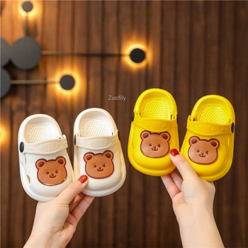Бебешки летни сандали за момчета Момичета Анимационни мечки Детски джапанки Малки гумени чехли за деца Начало Градина Плаж Анти обувки