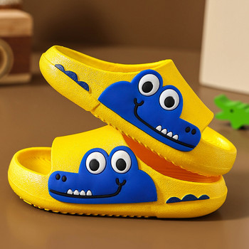 Карикатурни детски чехли с отворени пръсти, неплъзгащи се домашни обувки за баня Бебешки детски чехли, летни обувки с меко дъно, плоски обувки, момчета